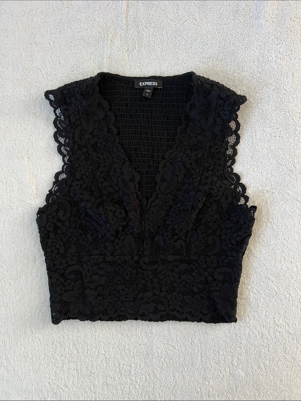 Express Black Lace V-Neck Crop Camisole